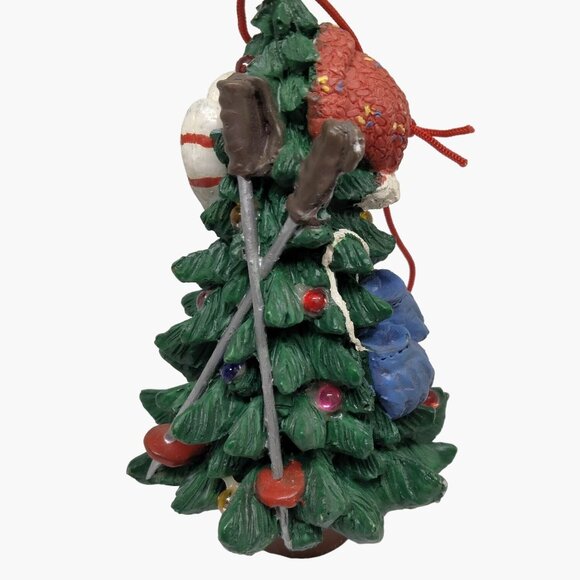 Skier Christmas Tree Ornament Skiing Winter Sports Skis Poles Goggles Mittens - Picture 5 of 6
